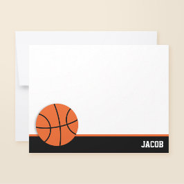 Cartão De Notas Basquete Personalizado Plano