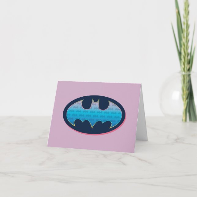 Cartão De Notas Batman | Símbolo Rosa e Azul (Frente)