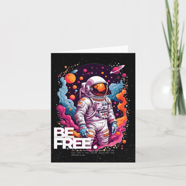 Cartão De Notas BE FREE Astronauta design (Frente)