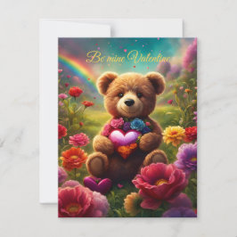 Cartão De Notas Be mine Valentine Teddy 1