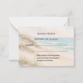 Cartão De Notas Beach coastal wedding response RSVP