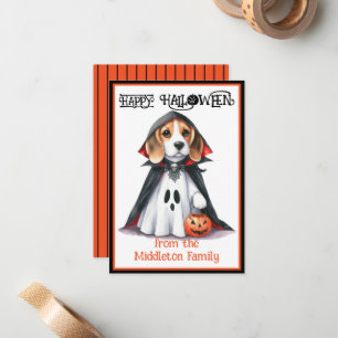 Cartão De Notas Beagle Dog Feliz Halloween