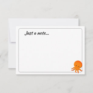 Cartão De Notas Bebê Polvo Fofo Personalizado Apenas um Bilhete