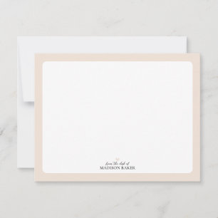 Cartão De Notas Beige Papel de Carta Personalizado Simples