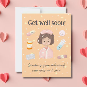 Cartão De Notas Bela Cartografia Médica Kawaii