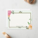 Cartão De Notas Belo Papel de carta Floral Personalizado Vintage (Frente/Verso In Situ)