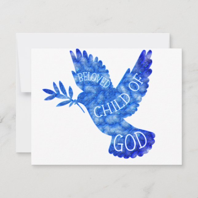 Cartão De Notas Beloved Child of God Dove Baby Design (Frente)