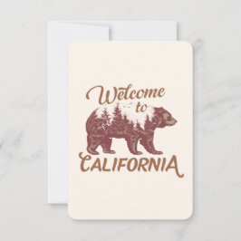 Cartão De Notas Bem-vindo à Floresta do Urso da Califórnia