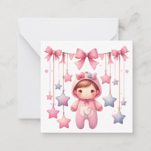 Cartão De Notas Bem-vindo ao New Baby Girl Card
