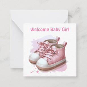 Cartão De Notas Bem-vindo ao New Baby Girl Card