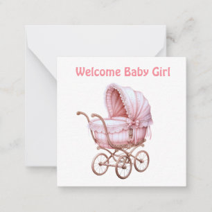 Cartão De Notas Bem-vindo ao New Baby Girl Card