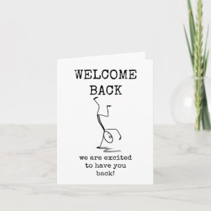 Cartão De Notas Bem-Vindo De Volta, Estamos Animados Para Que Você