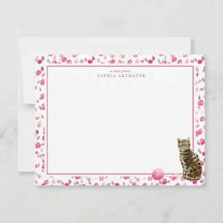 Cartão De Notas Bengala Cat - Papel de Carta Personalizado