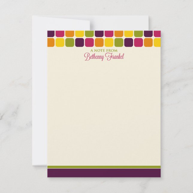 Cartão De Notas Bethenny Frankel - Placas de Nota Plana Personaliz (Frente)