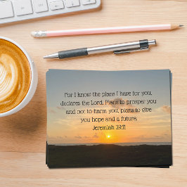 Cartão De Notas Bíblia Inspiracional Verse Jeremiah 29:11 Igreja