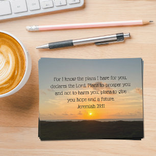 Cartão De Notas Bíblia Inspiracional Verse Jeremiah 29:11 Igreja