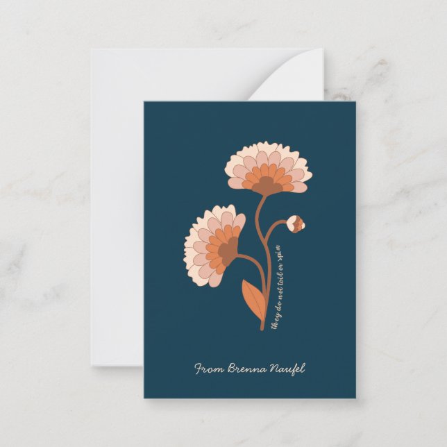 Cartão De Notas Bíblia Personalizada Verso Cristão Floral Retroati (Frente)