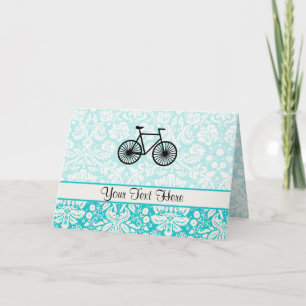 Cartão De Notas Bicicleta de cor damasco; Teal