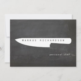 Cartão De Notas Big Chef Knife Logo 2 Chef, Catering Flat Notecard