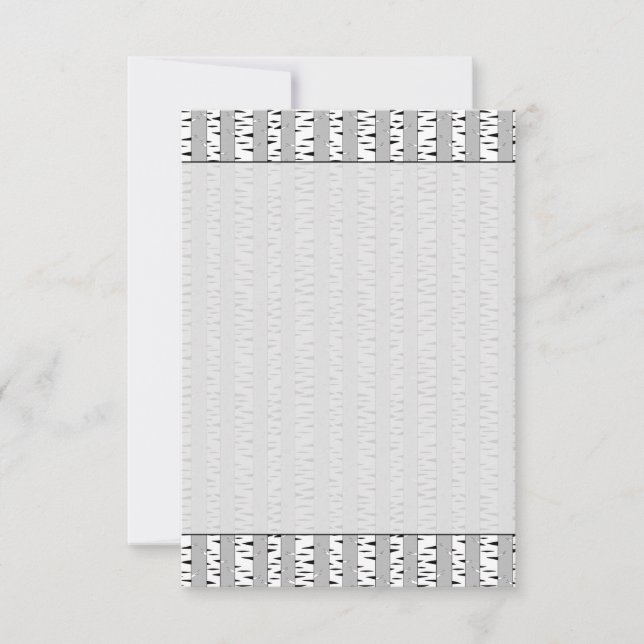 Cartão De Notas Birch Trees Pattern Bland Black White (Frente)