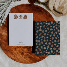 Cartão De Notas Biscoitos de Natal Festivos