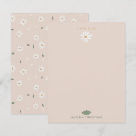 Cartão De Notas Blossomas Florais de Daisy Cute & Greenery Nome Pe