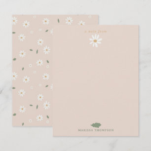 Cartão De Notas Blossomas Florais de Daisy Cute & Greenery Nome Pe