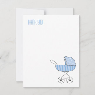 Cartão De Notas Blue Baby Stroller | Placas de Nota de Obrigado Fl