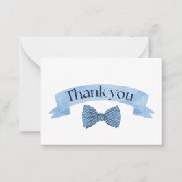 Cartão De Notas Blue Bow Tie Thank You Card