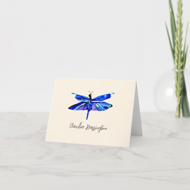 Cartão De Notas Blue Dragonfly - Material para uso pessoal (Frente)