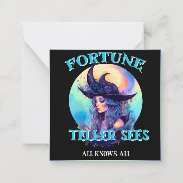 Cartão De Notas Blue Fortune Teller _ Halloween (Frente)