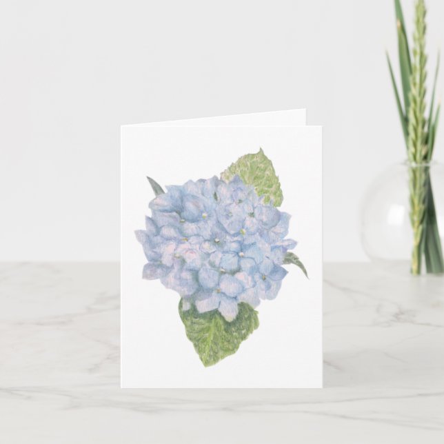 Cartão De Notas Blue Hydrangea Blank (Frente)