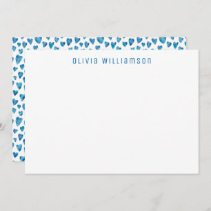 Cartão De Notas Blue Love Heart Notecard