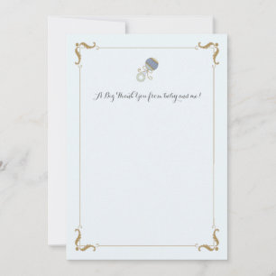 Cartão De Notas Blue Rattle Obrigado Notecard