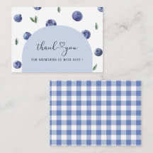 Blueberry One Birthday Boy Obrigado Chá de fraldas