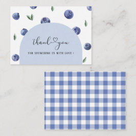 Cartão De Notas Blueberry One Birthday Boy Obrigado Chá de fraldas