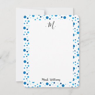 Cartão De Notas Blush Moderno e Azul Marinho