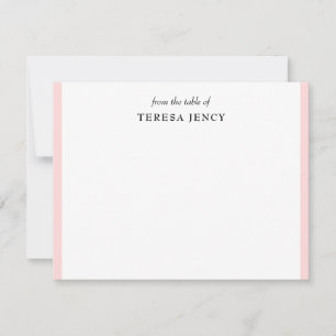 Cartão De Notas Blush Pink Elegante Feminino From the Desk