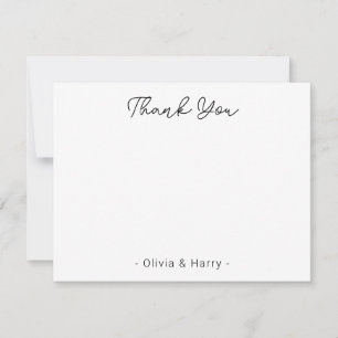 Cartão De Notas Boate Obrigado Chic Modern White Flat Note Card