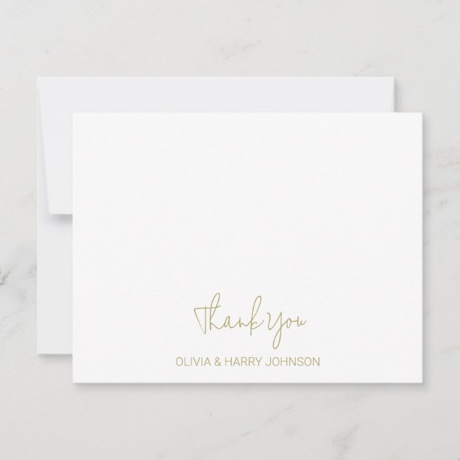 Cartão De Notas Boate Obrigado Chic White Flat Note Card (Frente)