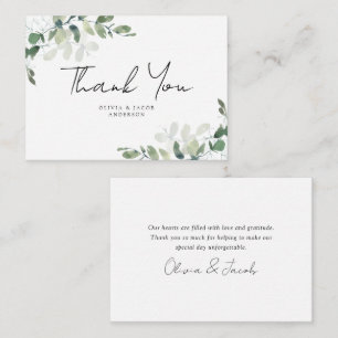 Cartão De Notas Boate sobre Folhagem Verde Eucalyptus - Obrigado