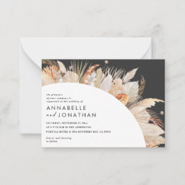 Cartão De Notas boêmia do orçamento terracotta pampas casamento de