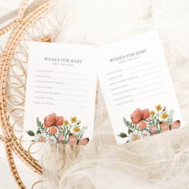 Cartão De Notas Boho Bloom Deseja Bebê | Jogo de Chá Floral