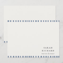 Cartão De Notas Boho Chic Dusky Blue Watercolor Hand Drawn Strips