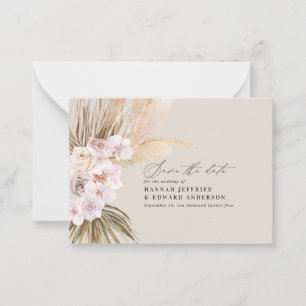 Cartão De Notas boho de orçamento pampas herança casamento salvar 