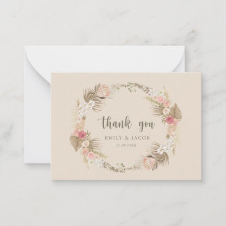 Cartão De Notas Boho floral Boho obrigado você