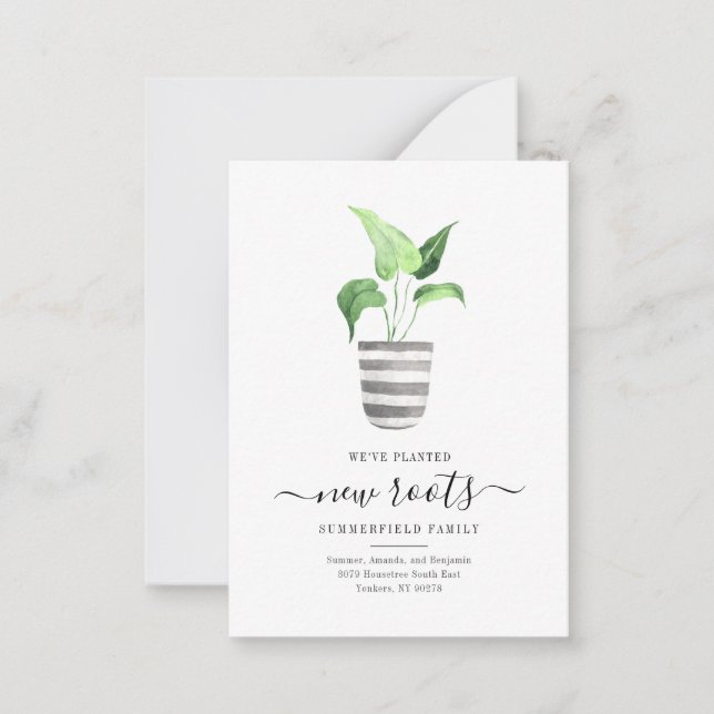 Cartão De Notas Boho Movimentamos Novas Raízes Botânicas (Frente)