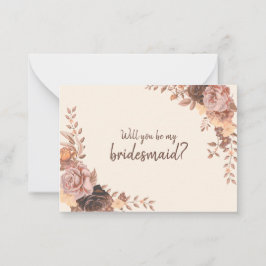 Cartão De Notas Boho Rosa Bridesmaid Proposta