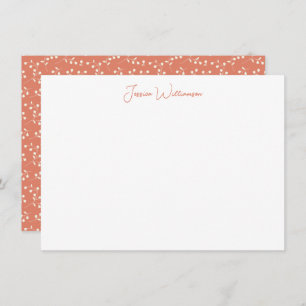 Cartão De Notas Boho Terracotta Botânica Personalizada Stationery