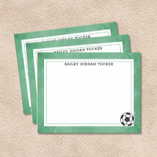 Cartão De Notas Bola de Futebol Carta Verde